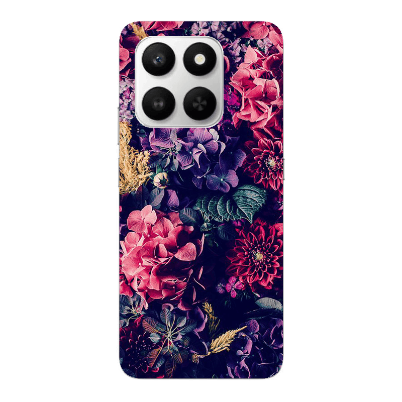 Honor Magic 400 Smart Purple and pink flowers Transparent Silicone TPU Θήκη